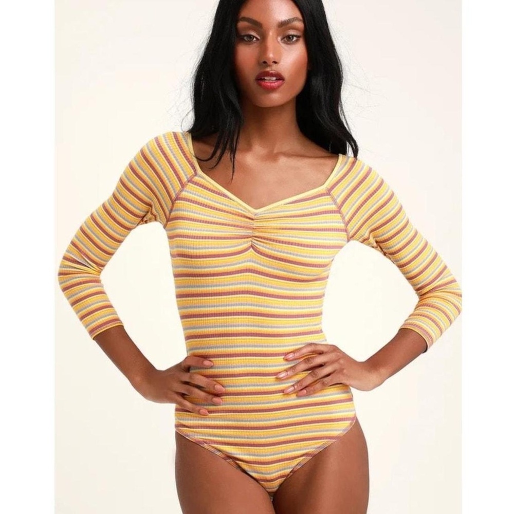 Free People Striped Bodysuit
